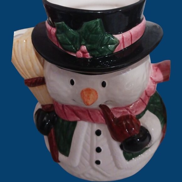 Ceramic Christmas Snowman Pitcher Festive Holiday Tableware Vintage Design - Picture 8 of 11